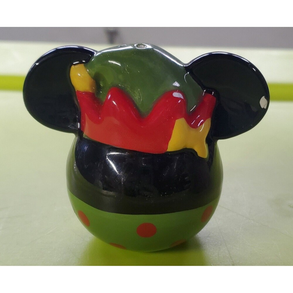 Disney Mickey/Minnie Elf Christmas Pepper Shaker Santa Hat - See Pictures